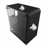 CASE GAMING RGB  EAGLE WARRIOR CG01W8RA001C MID TOWER SIN VENTILACIÓN INCLUIDA CON VIDRIO LATERAL NEGRO