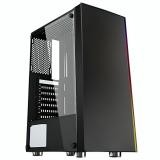 CASE GAMING RGB  EAGLE WARRIOR CG11Q3RA001C MID TOWER VENTILADOR 1 DE 120MM CON VIDRIO LATERAL Y TIRA RGB NEGRO