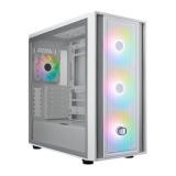 CASE GAMING RGB COOLER MASTER MASTERBOX 600 MID TOWER 3 VENTILADORES DE 140MM Y 1 DE 120MM CON VIDRIO LATERAL Y MALLA FRONTAL MB600-WGNN-S00 BLANCO