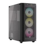 CASE GAMING RGB CORSAIR 480T AIRFLOW MID TOWER VENTILADORES 3 DE 120M CON VIDRIO LATERAL CC-9011272-WW NEGRO