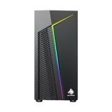 CASE GAMING RGB EAGLE WARRIOR CG03RWRA001C H410 SIN VENTILACIÓN INCLUIDA CON VIDRIO LATERAL Y TIRA RGB NEGRO