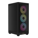 CASE RGB CORSAIR 2000D AIRFLOW MINI TOWER VENTILADORES 3 DE 120MM CON REJILLAS DE ACERO CC-9011246-WW NEGRO