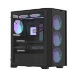 CASE RGB FORMULA V LINE AIR MESH GX600 PLUS MID TOWER 4X120MM ARGB VIDRIO TEMPLADO Y MALLA FRONTAL SIN FUENTE DE PODER 4711401668909 NEGRO