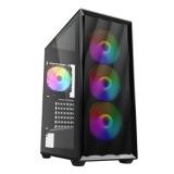 CASE RGB SHARKOON VK4 RAINBOW MID TOWER VENTILADORES 3 DE 120MM CON VIDRIO LATERAL 4044951044108 NEGRO