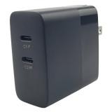 CARGADOR DE PARED NOVA PA045RBU001C 45W 2 PUERTOS USB-C CARGA RAPIDA CON ENCHUFE PLEGABLE NEGRO