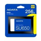 HD INTERNO SOLIDO 256GB ADATA SU650 2.5 PULG SATA III 520MB/S / 450MB/S ASU650SS-256GT-R NEGRO