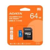 MEMORIA MICRO SD 64GB ADATA AUSDX64GUICL10A1-RA1 CLASE 10 100 MB/S PARA DISPOSITVOS MOVILES, CÁMARAS DIGITALES Y CONSOLAS